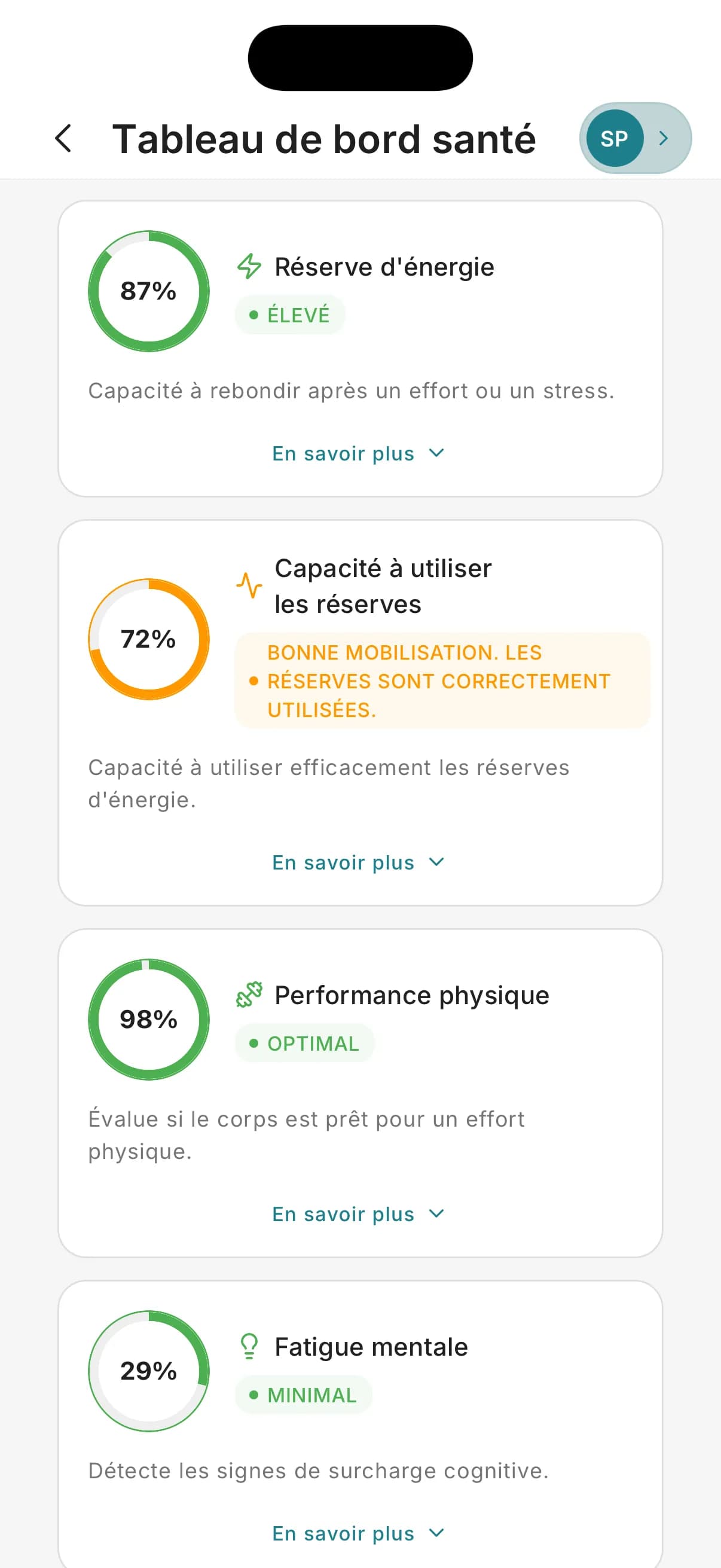 Bilan santé complet screenshot 2